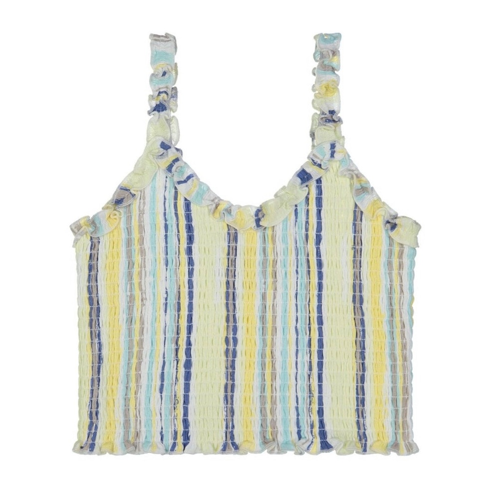 Katie J NYC Tween Shari Top - Blue/Yellow Stripe